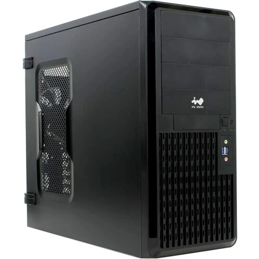 Корпус серверный Midi Tower InWin PE689 Black USB3.0*2+A(HD)+fron fan 120mm*1+rear fan 120mm*1+ 2*2SATA+1*1SATA+Intrusion Switch/ holes for SL20” ATX RACKMOUNT*(без блока питания)