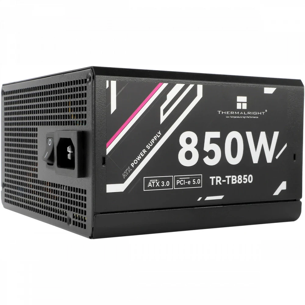 Блок питания 850W/ Power Supply Thermalright, 850W 80+ Bronze (ATX, 3.0, PCIe 5.0, Full modular, 1x24(20+4)pin, 2xCPU 8(4+4)pin, 4xPCIe*2 8(6+2)pin, 3xSATA3, 1x12+4pin (12VHPWR PCIe 5.0 12+4pin 600m