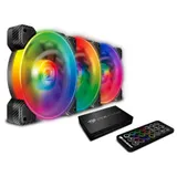 Комплект кулеров для компьютерного корпуса Cougar VORTEX SPB RGB COOLING KIT - 3 в1 Комплект кулеров для кейса, Cougarl, VORTEX SPB RGB COOLING KIT, CF-V12SET-SPBRGB, 3*120мм, 600-1500±10%об.мин, 4p