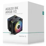 Кулер для процессора, Deepcool, AG620 BK ARGB V2 R-AG620-BKAMMN-GJD, Intel 1851/1700/1200/115х и AMD AM5/AM4, 260W, 2*120мм ARGB, 300-1950±10%/об/м, 67.88CFM, 29.4 dB(A), 4pin, 129х136х161мм, Чёрный
