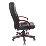 Кресло руководителя Бюрократ T-9908/WALNUT черный кожа крестовина металл