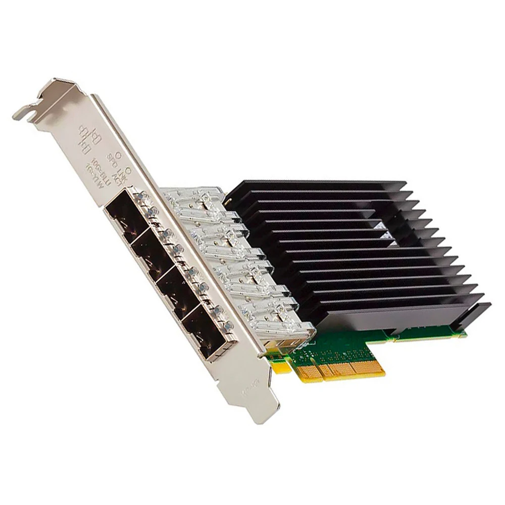 Silicom 10Gb PE310G4I71LB-XR Quad Port Fiber 1/10 Gigabit Ethernet PCI Express Server Adapter 8 Gen3, Low Profile, with lower I/O metal bracket opening, Based on Intel® XL710, Low-profile