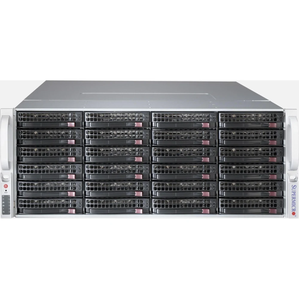 Серверное шасси, Supermicro, CSE-847BE1C4-R1K23LPB, 4U, 1200 Вт, 7 вентиляторов, 36 корзин HotSwap 3.5", 38 корзин опционально, HotSwap 2.5"