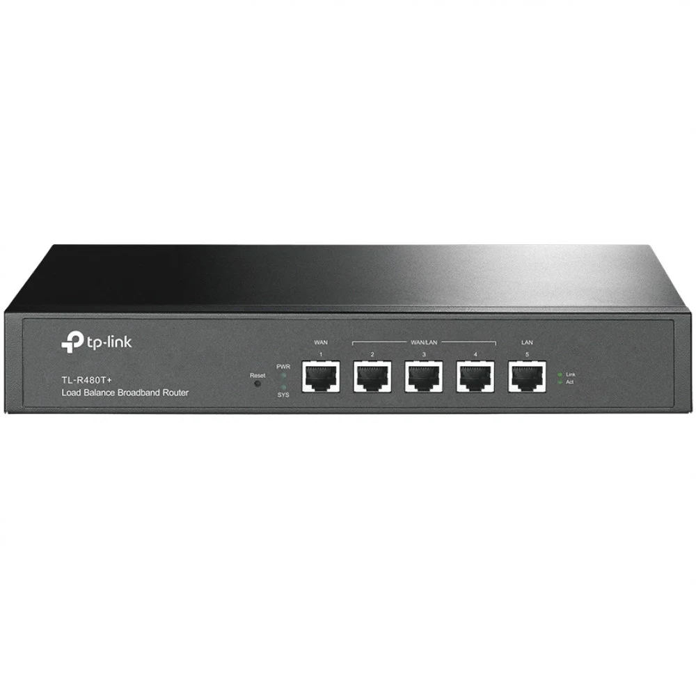 Маршрутизатор, TP-Link, TL-R480T+, Lan 4 порта + 1 WAN порт + RJ-45 на RS232 (Консольный) - До 4 портов WAN с "умной" балансировкой нагрузки - максимум пропускной способности и надёжная поддержка ак
