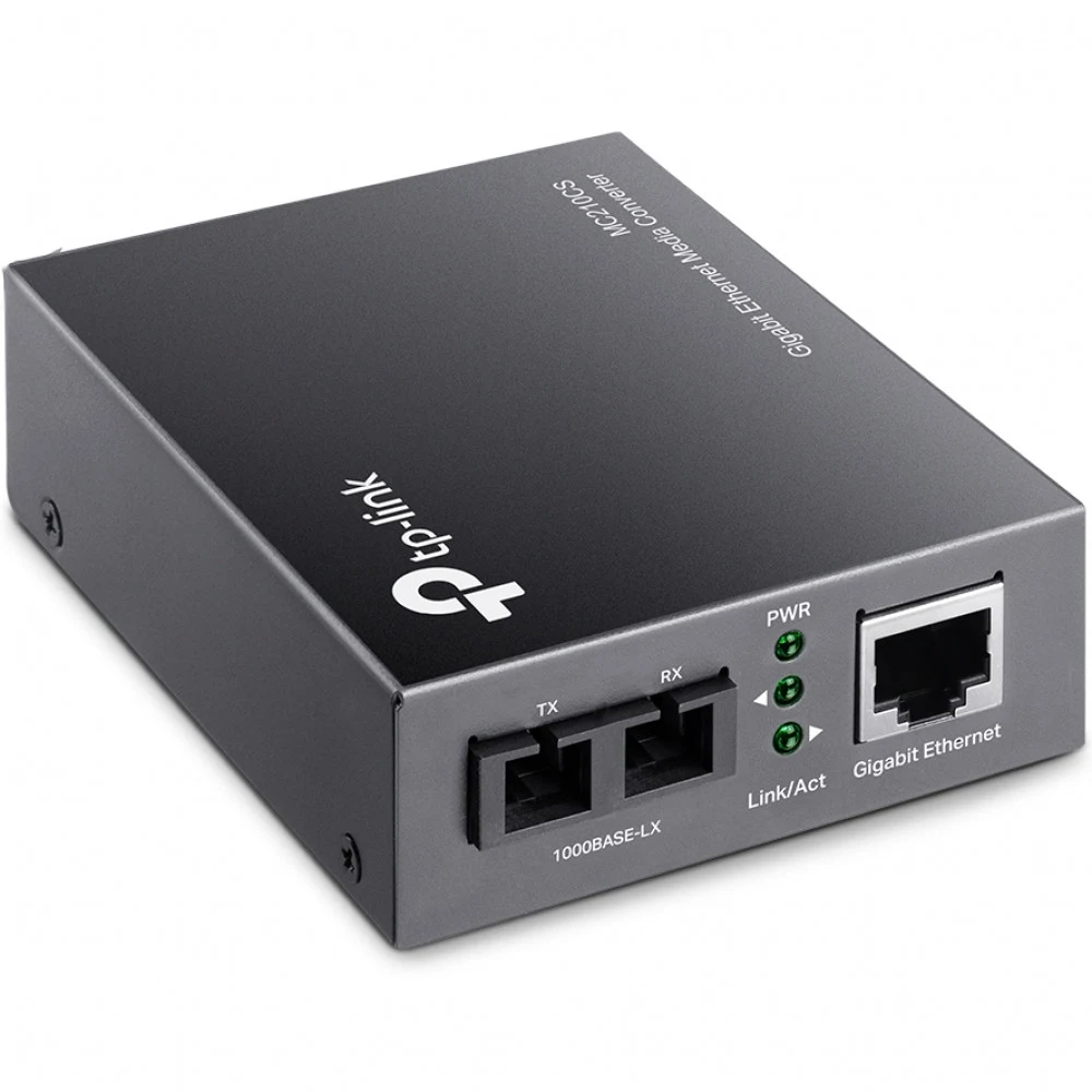 Медиаконвертер TP-LINK MC210CS 10/100/1000 Мбит/с RJ45 - 1000 Мбит/с разъём SC (одномодовый оптоволоконный кабель), полнодуплексный, до 15км, переключающийся адаптер питания, возможность установки в