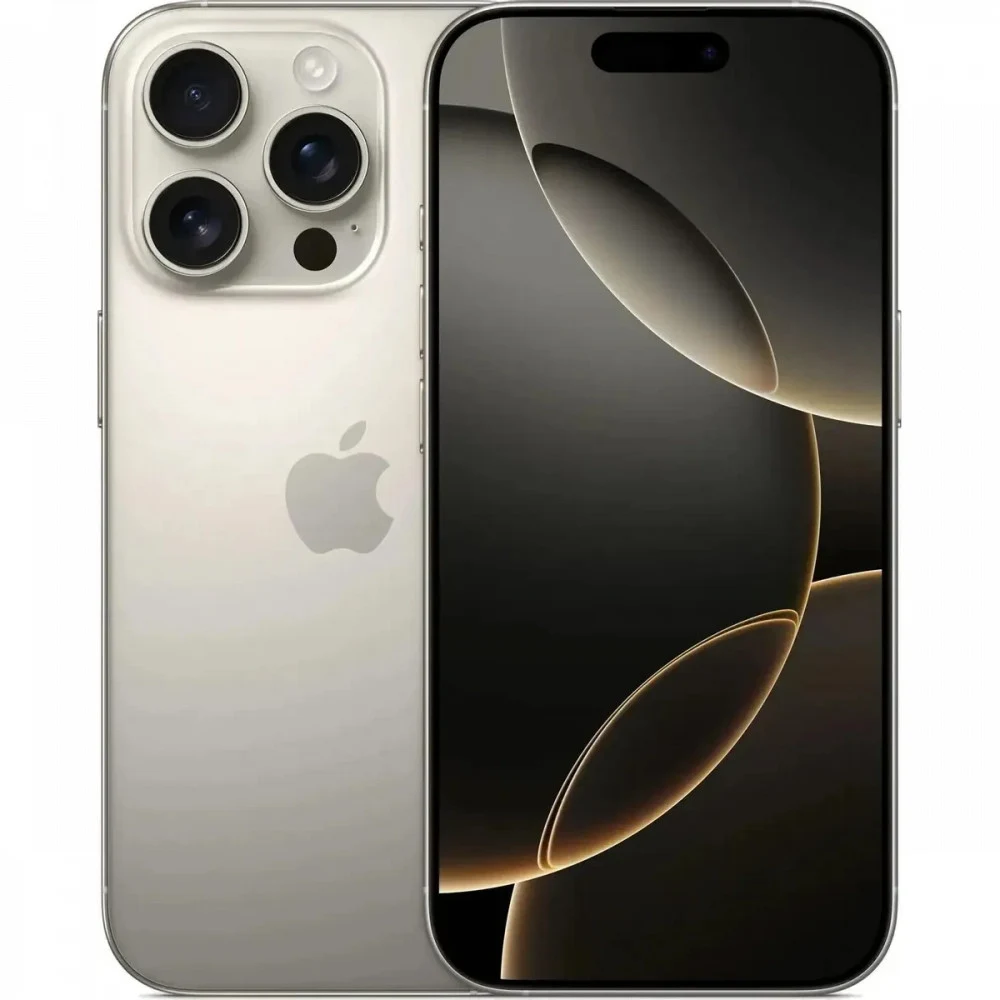 Смартфон Apple A3294 iPhone 16 Pro 128Gb титан моноблок 3G 4G 2Sim 6.3" 1206x2622 iOS 18 48Mpix 802.11 a/b/g/n/ac/ax/be NFC GPS Protect