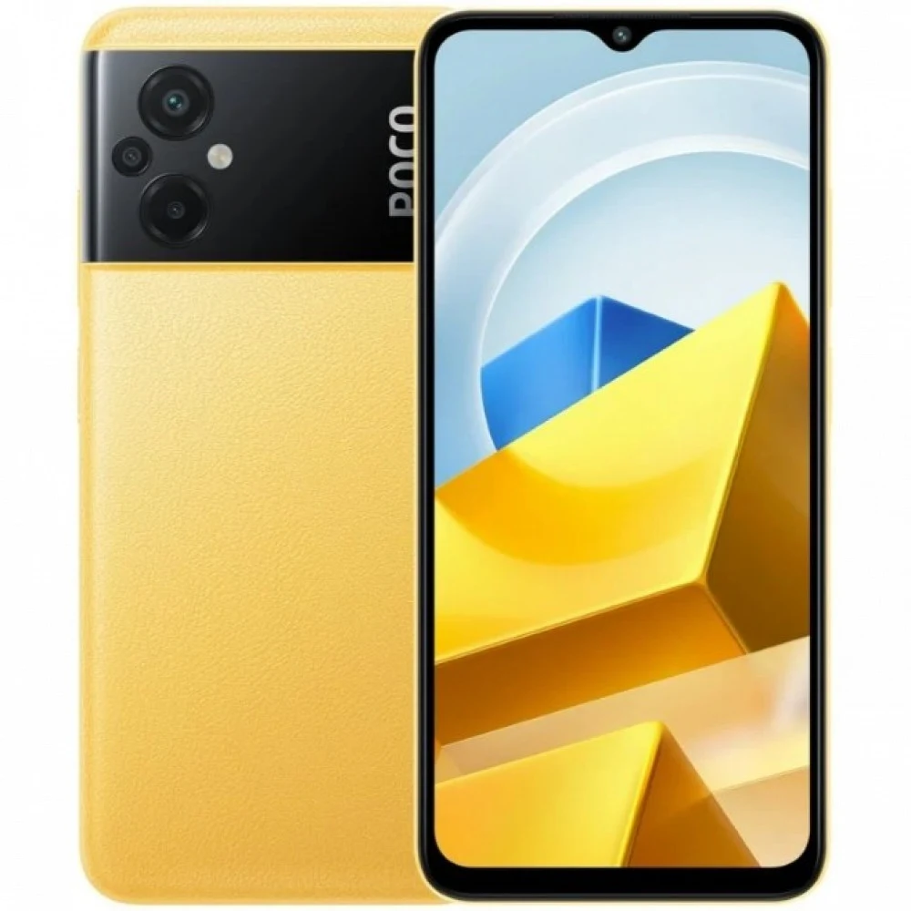 Смартфон POCO M5, A12/2.2GHz+2.0GHz/4Gb RAM/64Gb ROM/6.58",2408x1080/Wi-Fi/BT/GPS/NFC/2SIM, Yellow