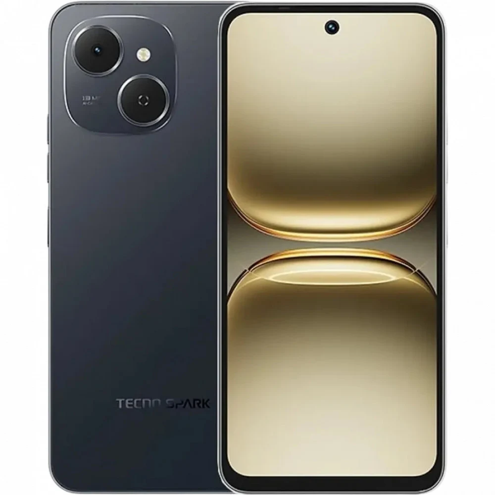 Мобильный телефон, TECNO, SPARK 40C (KM4k) 128+8 GB, 6.67", Аккумулятор 6000 мАч, 13MP/8MPx, Helio G81, (Ink Black) Чёрный