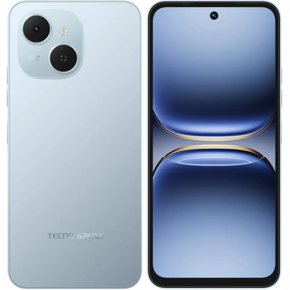 Мобильный телефон, TECNO, SPARK 40C (KM4k) 128+8 GB, 6.67", Аккумулятор 6000 мАч, 13MP/8MPx, Helio G81, (Ripple Blue) Голубой