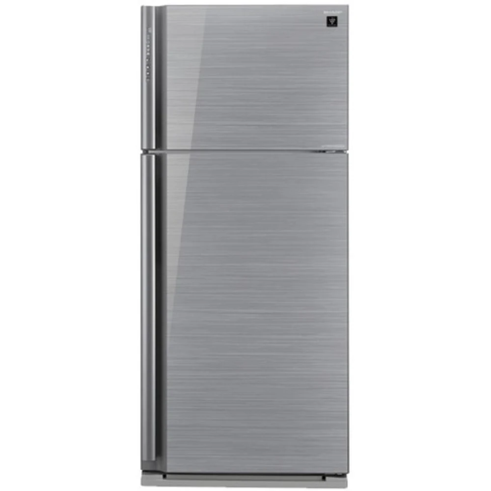 Холодильник Sharp SJXP59PGSL с верхним расположением морозильной камеры, silver/glass (600(422+178),A++,No Frost/Hybrid Cooling/Extra-Cool, J-TECH Inverter, 800 x1850 x735)