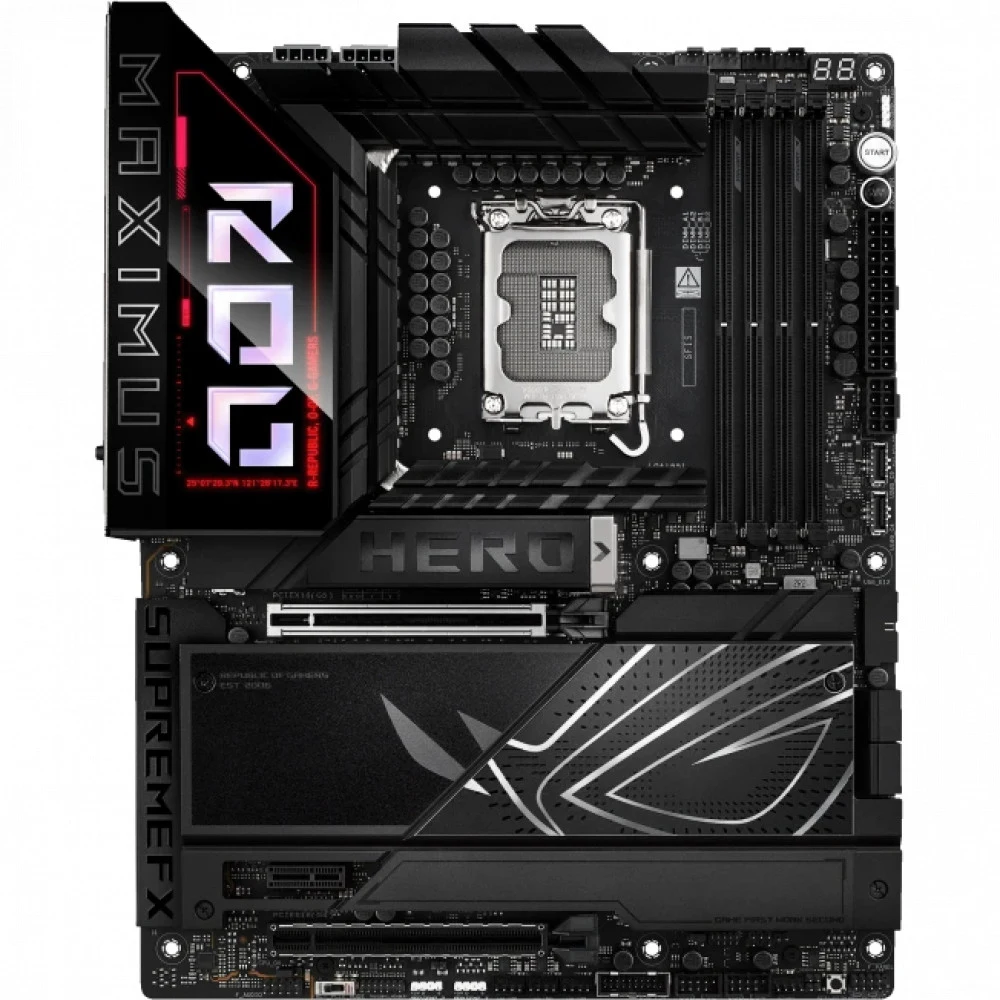 Материнская плата ASUS ROG MAXIMUS Z890 HERO BTF LGA1851 ATX 4хDDR5 PCIEx16 PCIEx4 PCIEx1 6xM.2 2xThunderbolt USB-C HDMI 2.5GLAN 5GLAN Wi-Fi 7