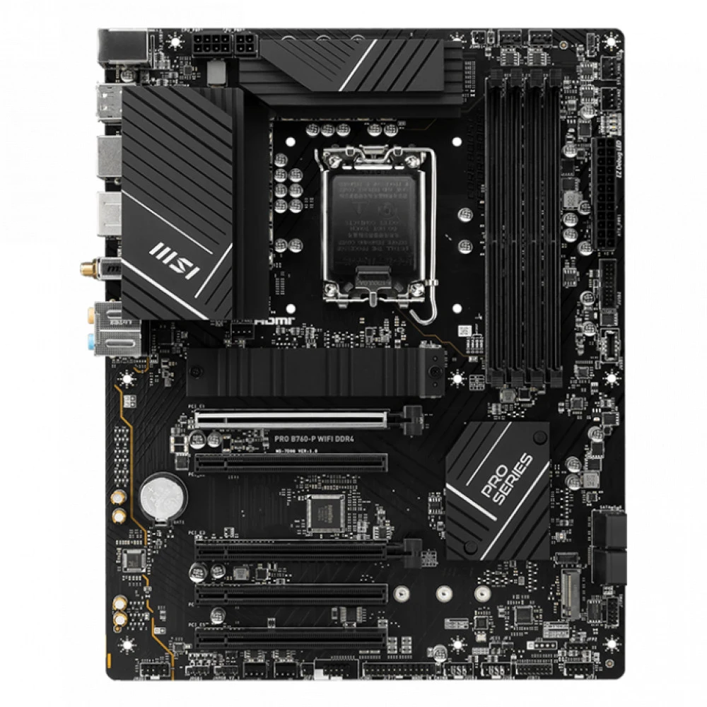 Материнская плата/ MB MSI INTEL B760 s1700, 4xDDR4(128GB), HDMI 2.1/DP, 2xPCIe 4.0x16, 3xPCIe 3.0x16, 1xLAN (2.5GbE), Wi-Fi, BT, 4xSATA 6Gb/s, 2xM.2, 1xUSB-C, 2xUSB 3.2, 4xUSB 2.0, 1xPS/2, ATX