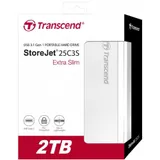 USB 3 HDD External 2TB 2.5", Transcend StoreJet 25C3S, SATA, USB Type C, Silver