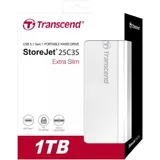 USB 3 HDD External 1TB 2.5", Transcend StoreJet 25C3S, SATA, USB Type C, Silver