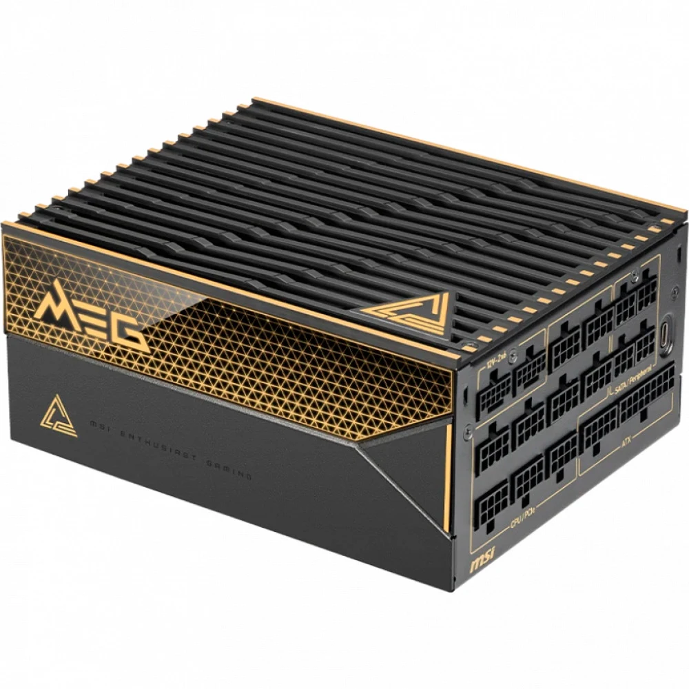 Блок питания ПК MSI MEG Ai1600T PCIE5 , 1600W, 80+ Titanium, полностью модульный, ATX 3.1, PCIE5.1, RTL