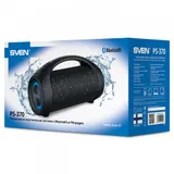 SVEN PS-370, черный, акустическая система 2.0, мощность 2х20Вт(RMS), Bluetooth, FM, USB, Водонепроницаемый (IPx5), подсветка, microSD, 2x3600mA*h