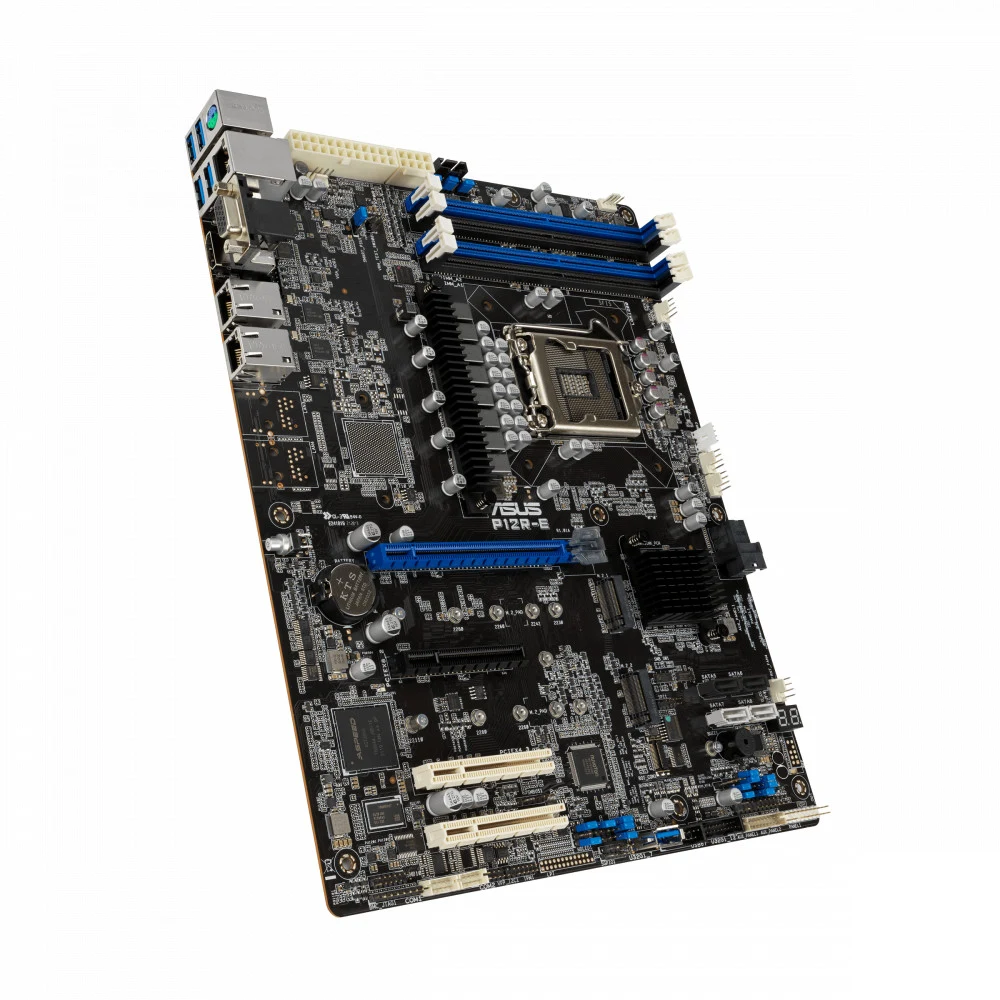 Материнская плата/ P12R-E ATX, LGA 1200, 4x DDR4 DIMM (to 128GB ECC UDIMM), 6x USB 3.0 (4 rear), 8x SATA (4 in MiniSAS HD), 1x PCIE x16/x8, 1x PCIE x8, 2x PCIE x8 (link x4), 2xM.2 22110, LAN 2x 1Gb,