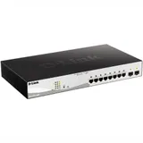 D-Link DGS-1210-10MP/FL1A, L2 Managed Switch with 8 10/100/1000Base-T ports and 2 1000Base-X SFP ports (8 PoE ports 802.3af/802.3at (30 W), PoE Budget 130 W).8K Mac address, 802.3x Flow Control, 256