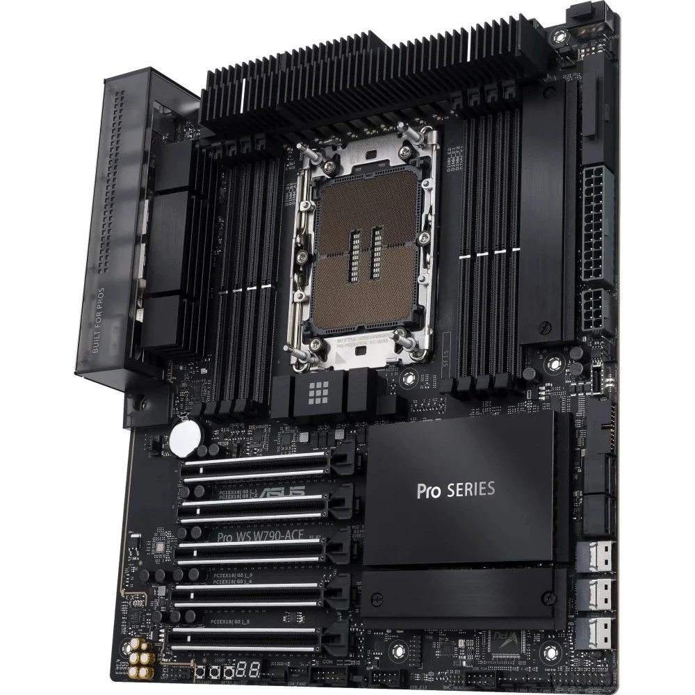 Серверная материнская плата ASUS PRO WS W790-ACE, 1xLGA4677, Intel W790, 8xDDR5, 5PCI-Ex16, 2xM.2-PCI-E, 4SATA3 RAID 0/1/5/10, 7.1-ch, 1x2500 Мбит/с 1x10 Гбит/с, 12xUSB 2.0, CEB, Retail