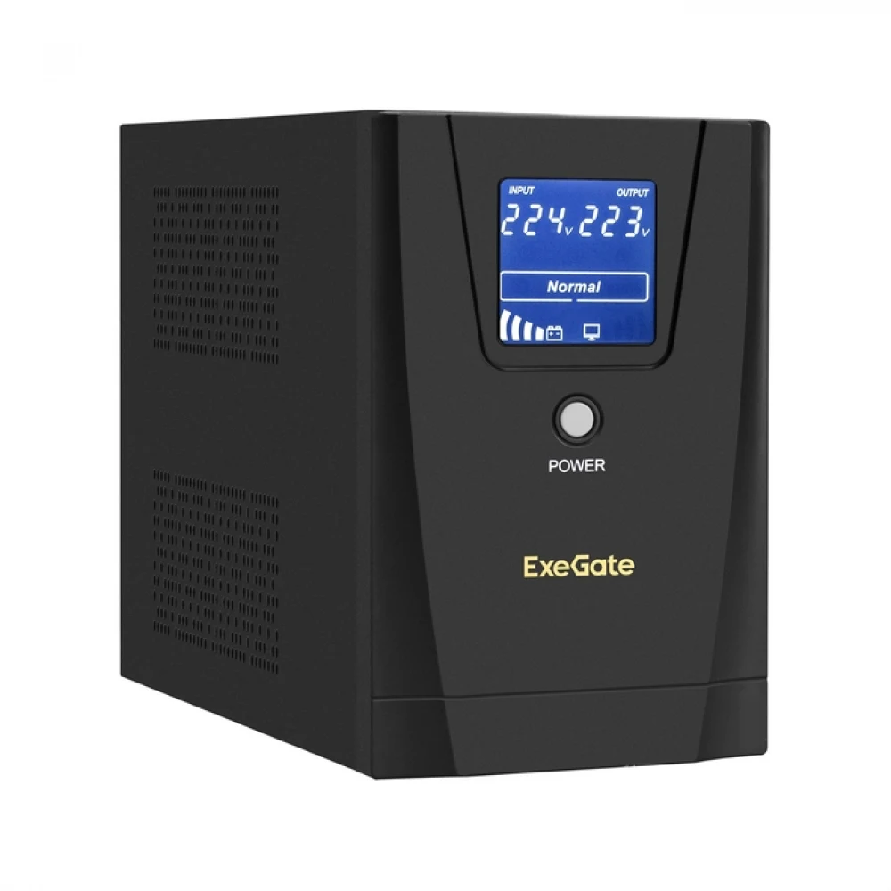 ИБП ExeGate SpecialPro Smart LLB-1600.LCD.AVR.2SH.3C13 (1600VA/950W, LCD, AVR, 2*EU/Тип F(Schuko)+3*C13, батарея 12V 9Ah - 2 шт., металлический корпус, Black)
