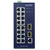 PLANET IGS-4215-16T2S IP30 Industrial L2/L4 16-Port 10/100/1000T + 2-Port 100/1000X SFP Managed Switch (-40~75 degrees C, dual redundant power input on 12~48VDC/24VAC terminal block)