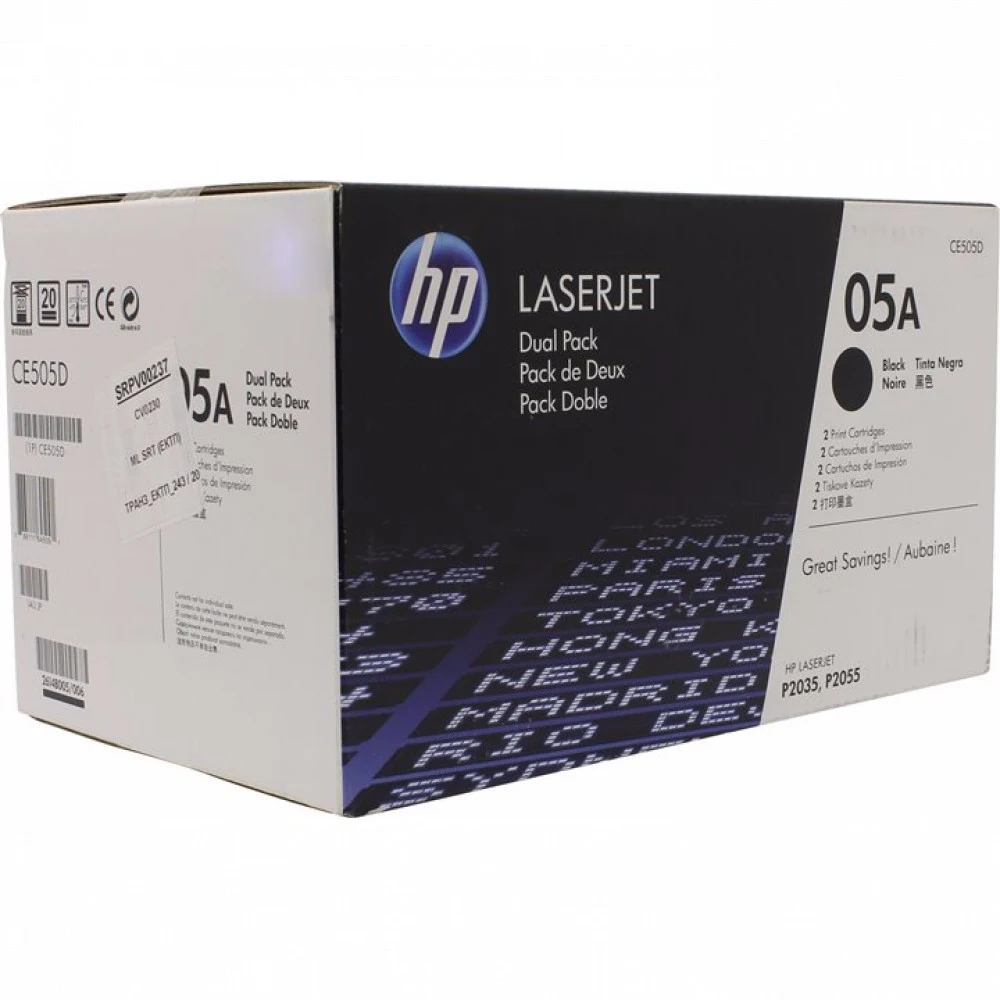 CE505D № 05A Двойная упаковка картриджей к HP LJ P2030/ P2035/ P2050/ P2055 (2300 стр.)