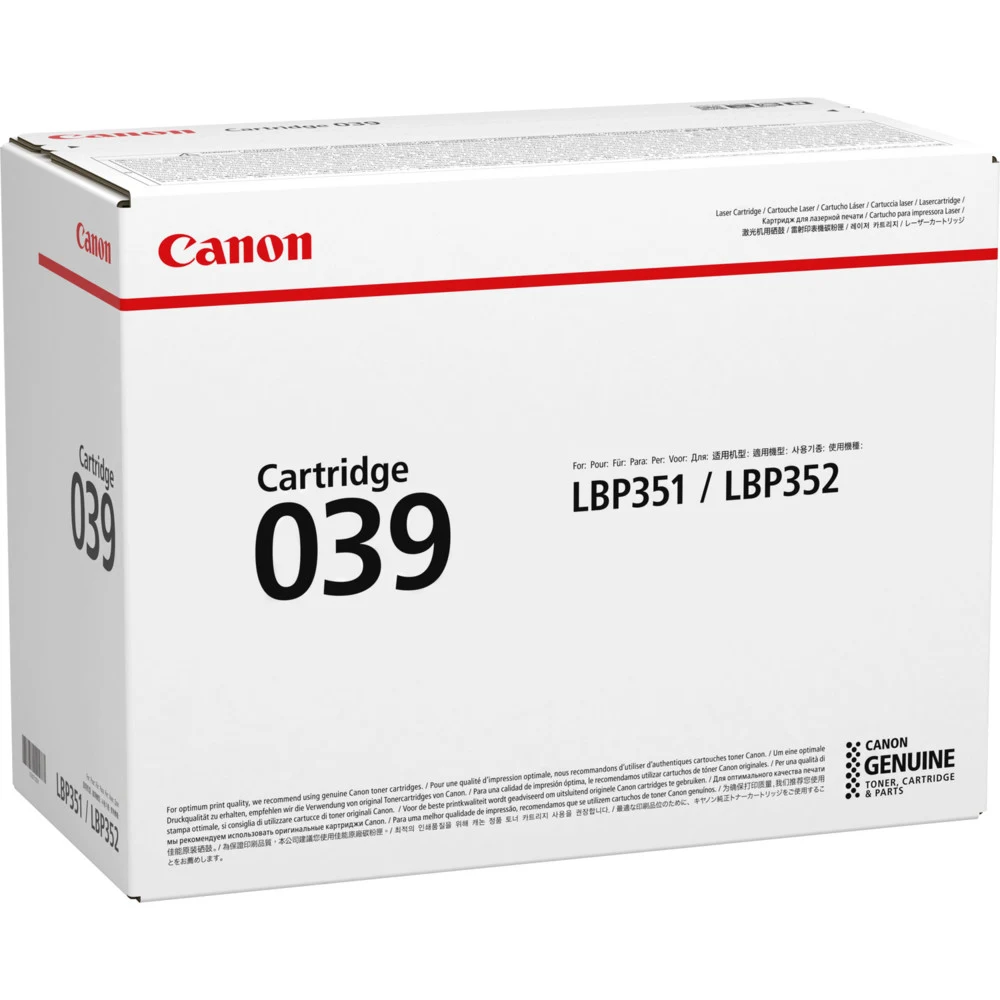 Картридж Canon 039 для принтеров i-SENSYS LBP351x/352x. Чёрный. 11 000 страниц.