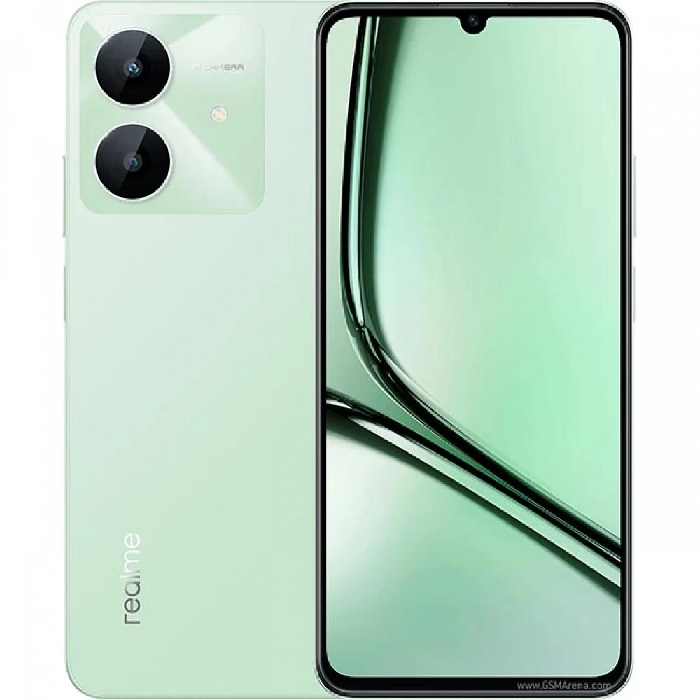 Смартфон Realme RMX3938 Note 60х 128Gb 4Gb зеленый моноблок 3G 4G 2Sim 6.74" 720x1600 Android 14 8Mpix 802.11 a/b/g/n/ac GPS GSM900/1800 GSM1900 A-GPS microSD max2048Gb