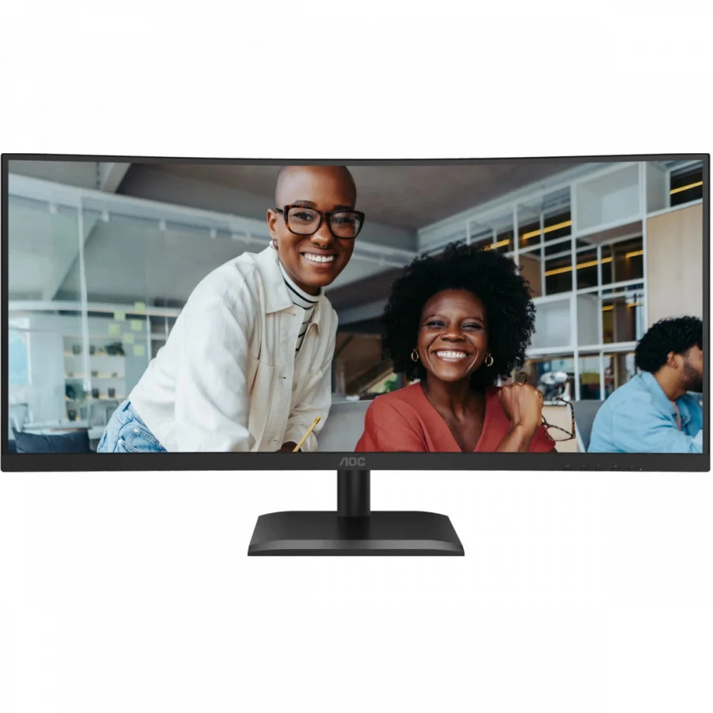 LCD AOC 34" CU34E4CV Black {VA 3440x1440 Curved 21:9 4ms 350cd 2xHDMI DisplayPort 4xUSB3.2 USB-C(90W) RJ45 2x5W HAS Internal Vesa}