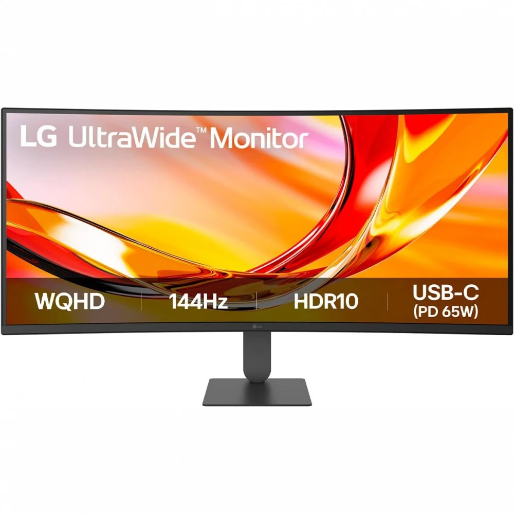 Монитор 34'' LG 34U640B-B/ LG 34U640B-B 34'' Curved 1800R, 3440x1440, VA, 178x178, 300nit, 144Hz, 5ms, 2HDMI/DP, 1USB-C, 2USB-A, LT, ExtPWR, 100x100VESA, Черный, 1y