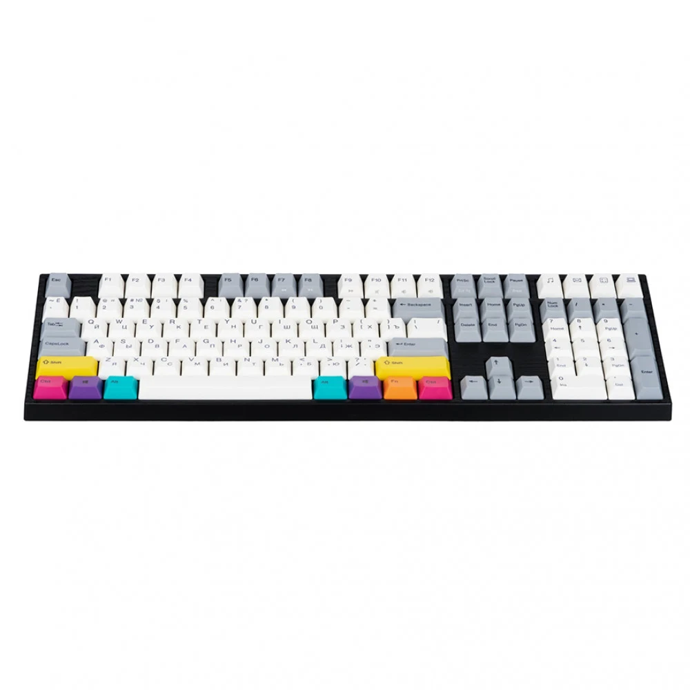 Клавиатура, Varmilo, CMYK V2, VEM108, EC Rose V2 Switch, A36A024B0A3A06A007, Механическая, Подсветка, 442*137*36мм, Англ/Рус, Черный
