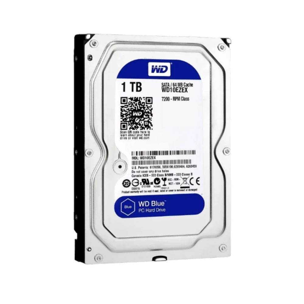 Жесткий диск Western Digital Blue 1TB SATA 3.5" 7200RPM 64Mb Характеристики: Интерфейс: SATA 6 Гбит/с Емкость после форматирования: 1 000 204 МБ Форм-фактор: 3,5 дюйма Advanced Format (AF): Да Соотв