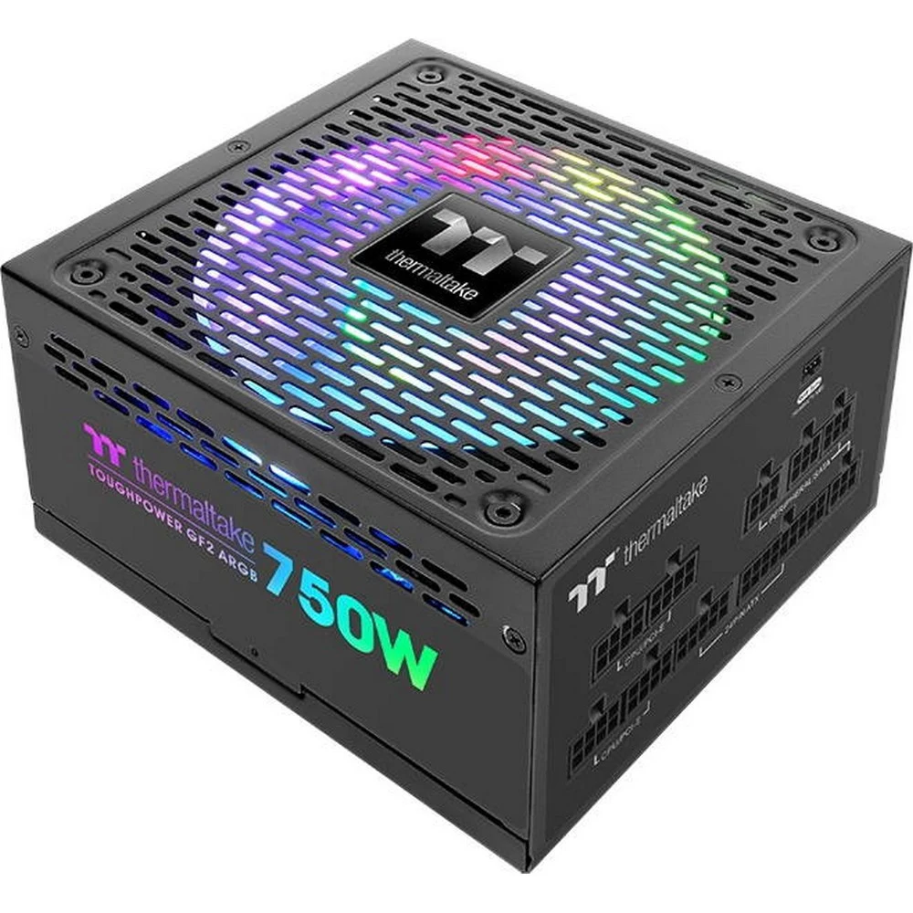 Блок питания, Thermaltake, Toughpower GF2 ARGB 750W, PS-TPD-0750F3FAGE-2, 750W, ATX, Gold, APFC, 20+4 pin, 4+4pin, 8pin, 9*Sata, 4*Molex, 4*PCI-E 6+2 pin, FDD, Modular, Вентилятор 14 см, 150х86х160м