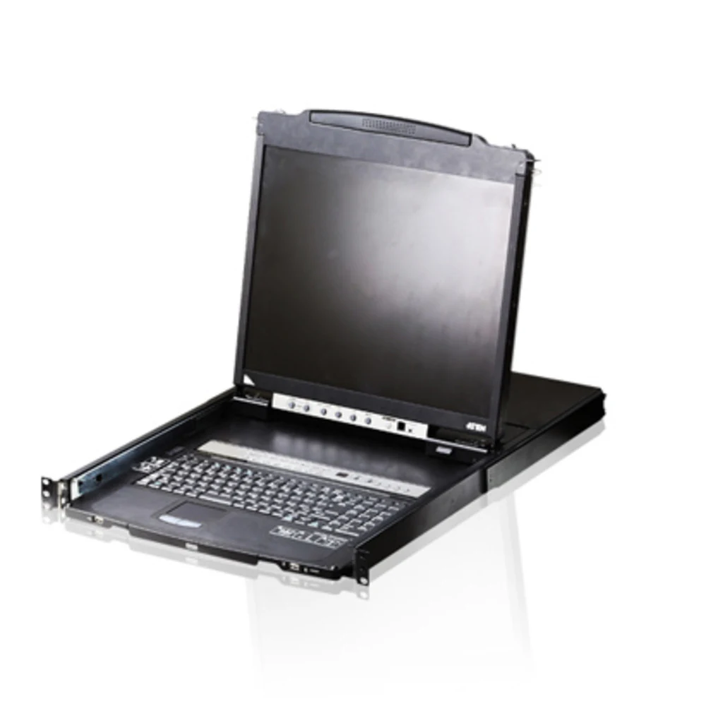 Консоль управления, LCD 19"(1280x1024), лат./рус. клав., 16-портовый KVM-переключатель, +1 remote user(SPHD18(Male)),2хUSB(Тип а Female), KVM-порты: SPHD15(Female), каскадирование./ 16P Dual RAIL LC