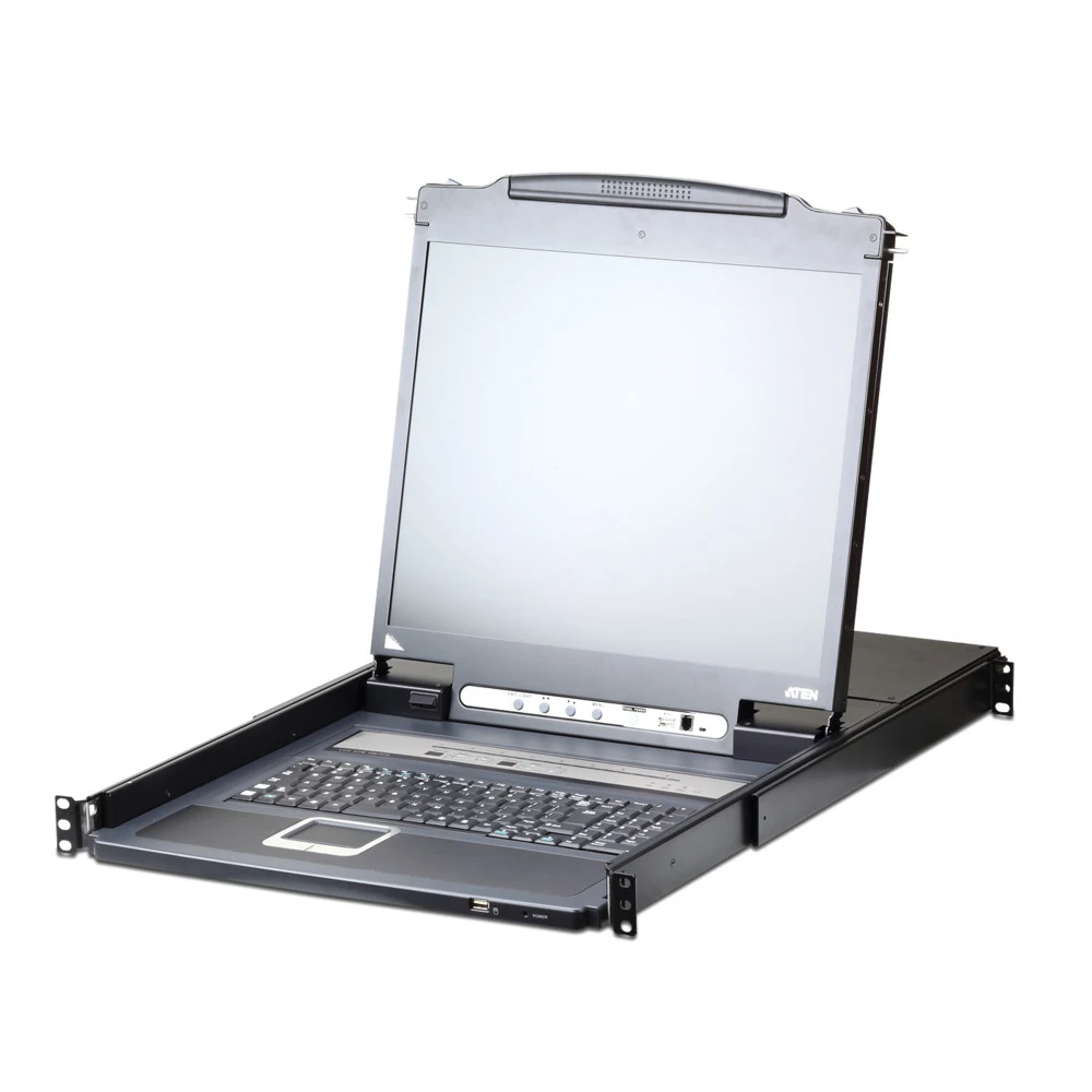 8-портовый IP KVM-переключатель с ЖК-дисплеем Slideaway/ATEN/ SINGLE RAIL 8P PS/2-USB LCDKVMP 17INCH WIH IP