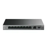 TP-Link LS1210GP, Настольный коммутатор с 9 гигабитными портами RJ45 (8 портов PoE+) и портом SFP, 802.3af/at, бюджет PoE — 61 Вт, до 250 метров