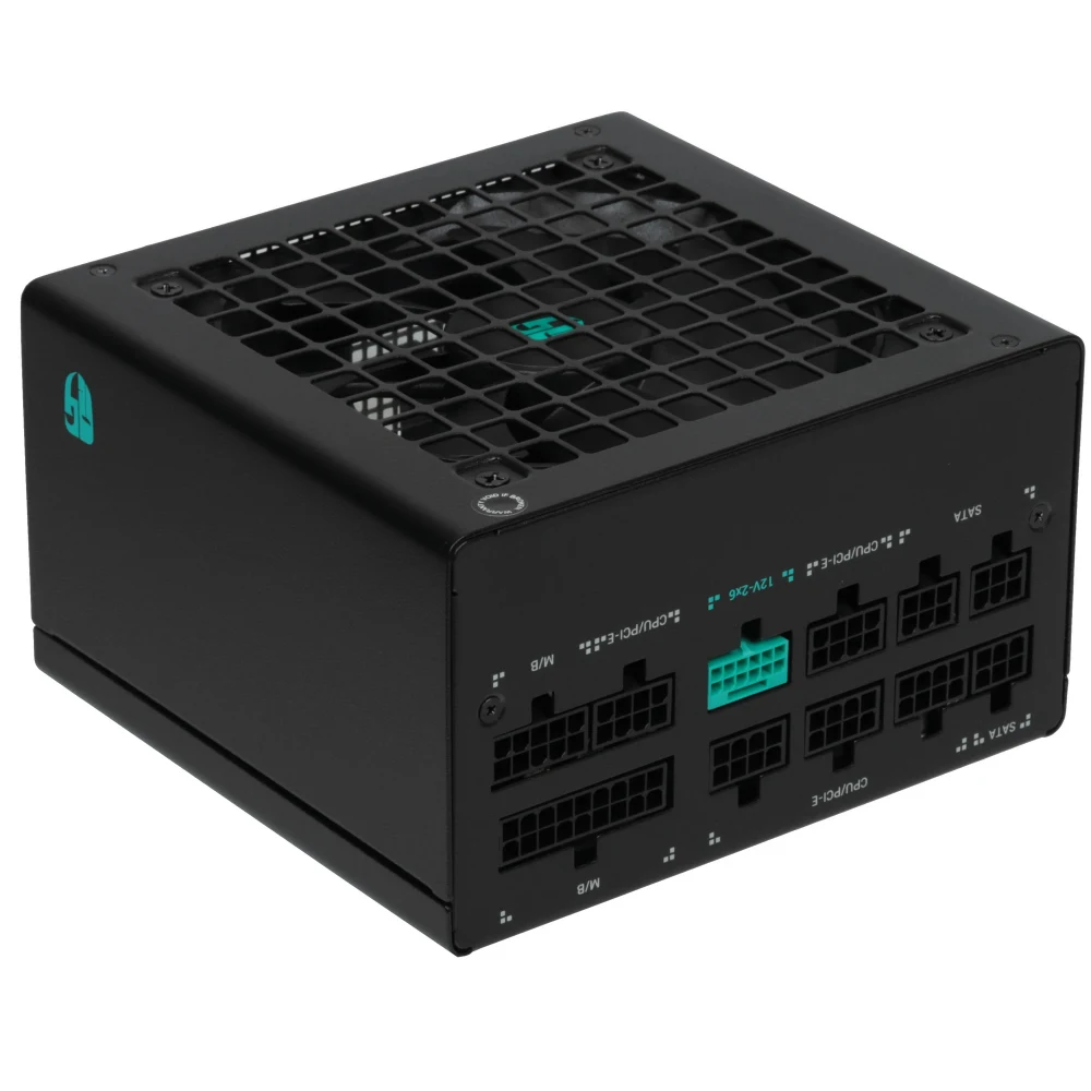 Блок питания, Deepcool, PN650D, 650W, ATX 3.1, Gold, APFC, 20+4 pin, 2*4+4pin, 6*Sata, 2*Molex, 3*PCI-E 6+2 pin, 1*12V-2x6, Вентилятор 12см, Кабель питания, Чёрный