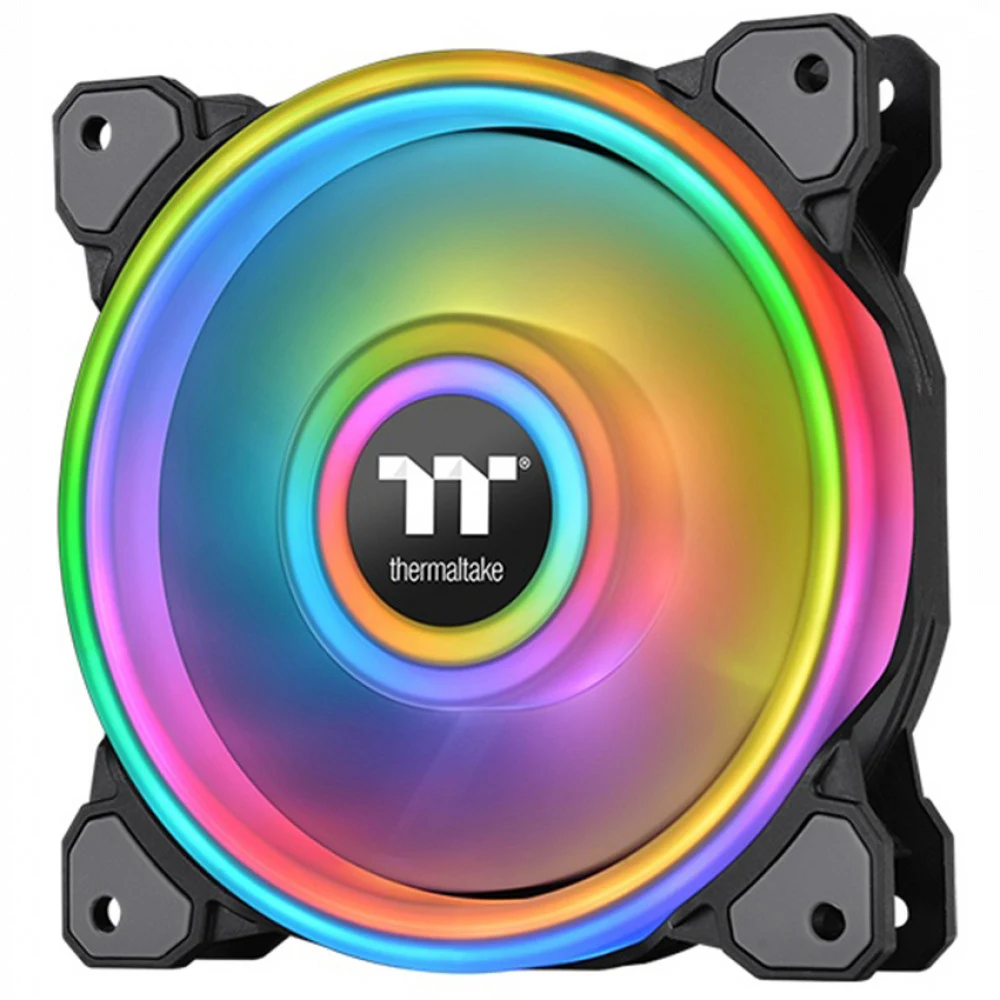 Кулер для компьютерного корпуса,Thermaltake, Riing Quad 14 RGB, CL-F089-PL14SW-C, 140мм, 500-1400 об.мин, USB 2.0 connectors (9 Pin), Подсветка RGB 16,8 млн. цветов, Габариты 140х140х25мм, Чёрный