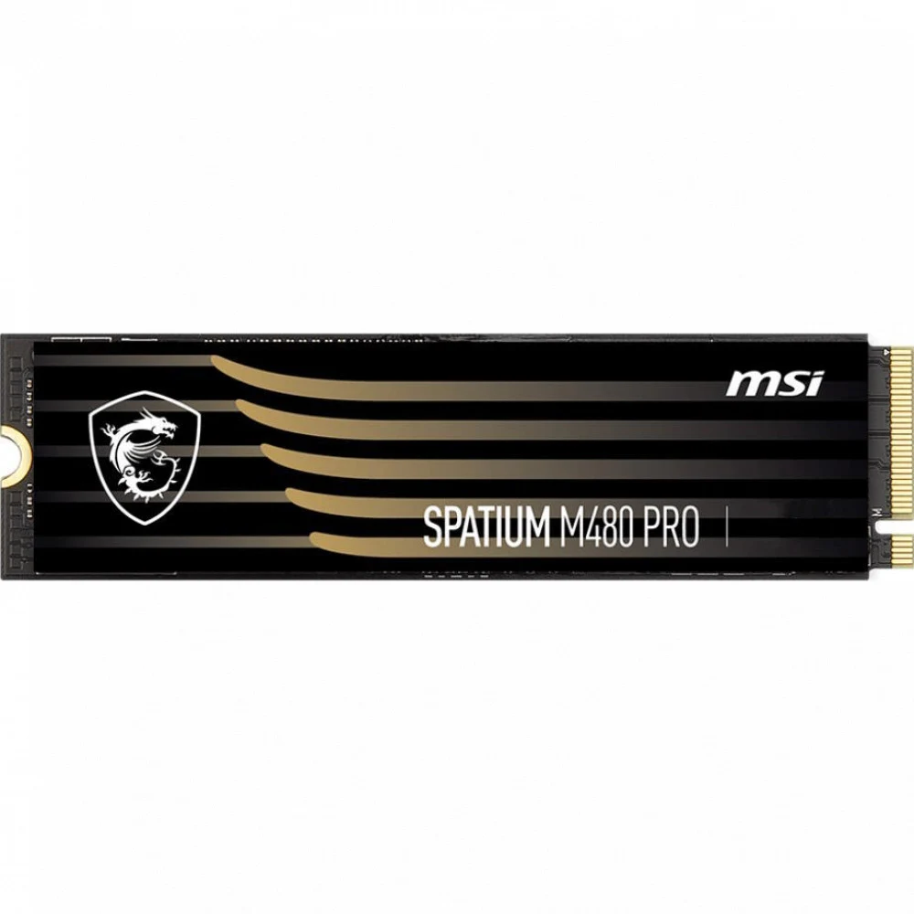 MSI SSD SPATIUM M480 Pro, 1000GB, M.2(22x80mm), NVMe, PCIe 4.0 x4, 3D TLC, R/W 7400/6000, IOPs 750 000/1 000 000, DRAM buffer 1024MB, TBW 700, DWPD 0.38 (5 лет)