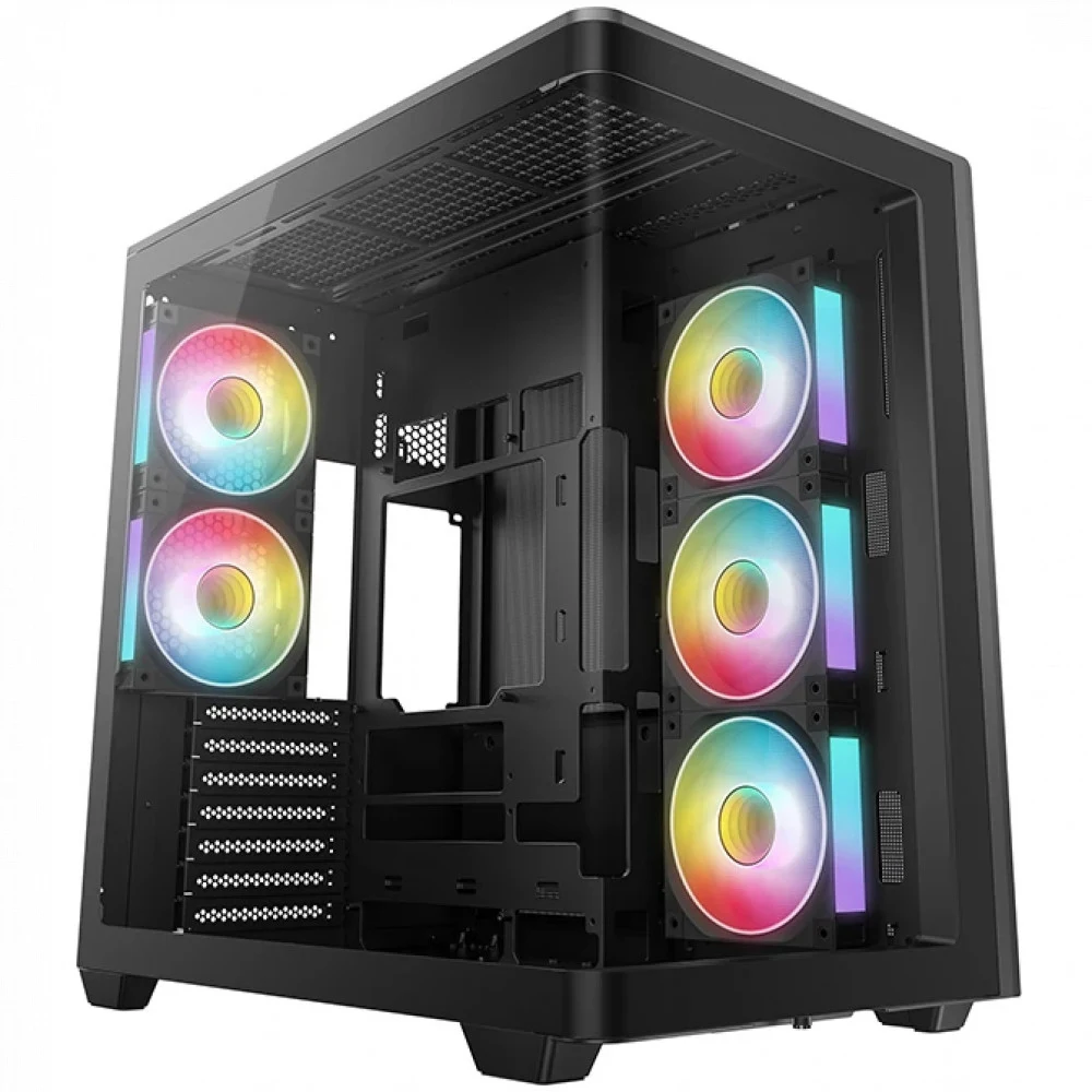Компьютерный корпус, Deepcool, CG590U 5F R-CG590U-BKAGA5-G, ATX/Micro ATX/Mini-ITX, USB 3.1*1/3.0*2, HD-Audio, 5*120мм ARGB, Высота процессорного кулера до 160мм, Длина VGA до 410мм, 2*3.5"/2+1*2.5"
