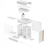 Компьютерный корпус, Deepcool, CL6600, R-CL6600-WHNNA0-G, ATX/Micro ATX, USB Type-C/ 3.0*2, HD-Audio+Mic, Кулер 2*120мм ARGB, СЖО 320мм, Высота процессорного кулера до 175мм, Длина VGA до 413/388мм,