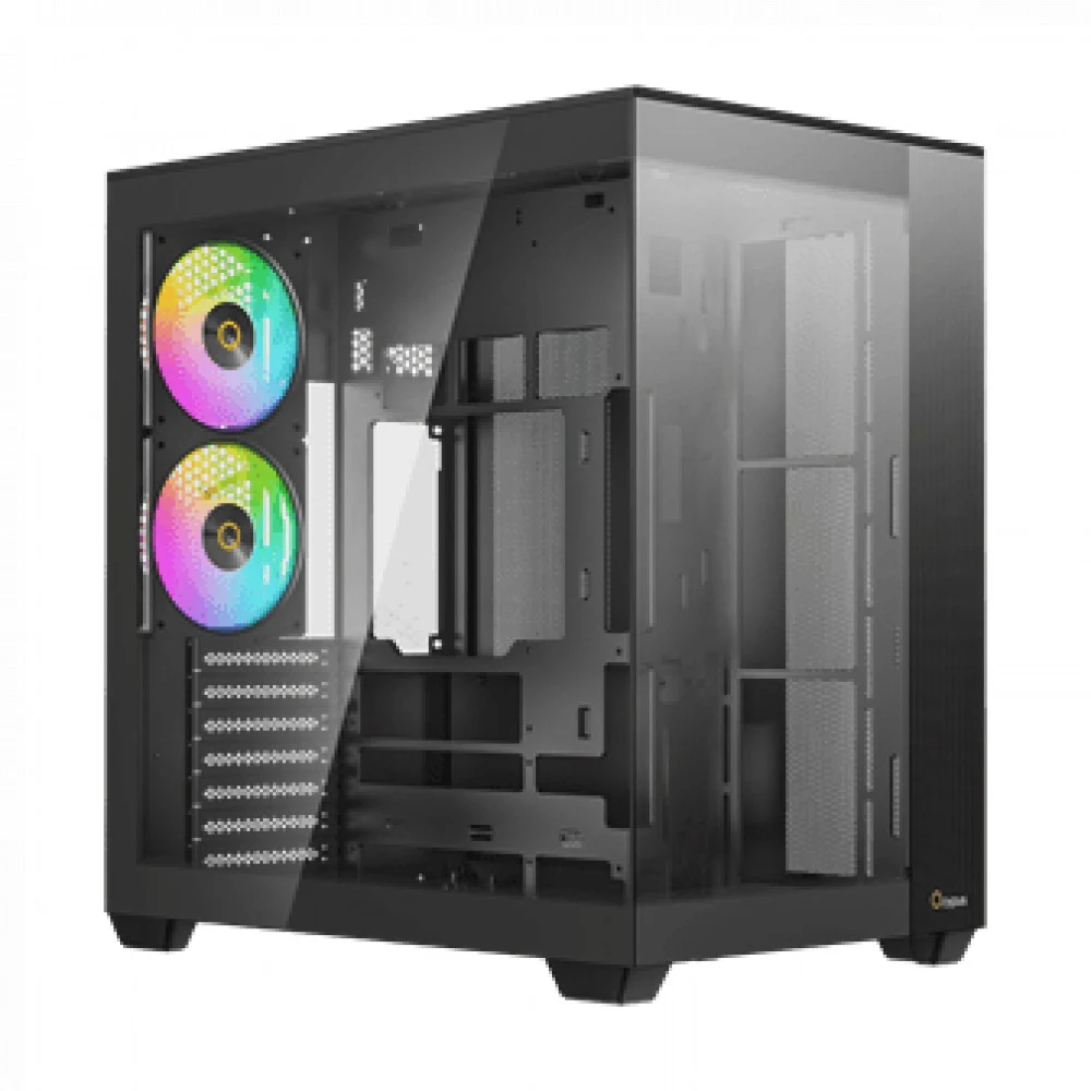 Корпус ПК без блока питания/ Case Ocypus Delta C74 BK ARGB, Midi-Tower, TG, 2x120mm ARGB, 2xUSB-A 3.0 + 1xUSB-C 3.1, ATX, mATX, mITX Black
