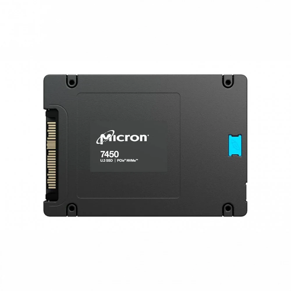 Серверные твердотельные накопители/ Micron SSD 7450 PRO, 3840GB, U.3(2.5" 7mm), NVMe, PCIe 4.0 x4, 3D TLC, R/W 6800/5300MB/s, IOPs 1 000 000/180 000, TBW 7300, DWPD 1 (12 мес.)