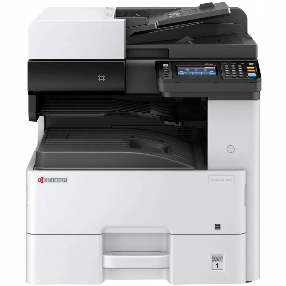 МФУ Kyocera M4125idn (Азия, аналог 1102P23NL0) P/C/S, A3, 25/12(A4/A3) стр/мин, 1200x1200 dpi, 1 Гб, USB 2.0, Network, HyPAS, лоток 500 л., Duplex, старт.тонер 3000 ст (существенное повреждение коро