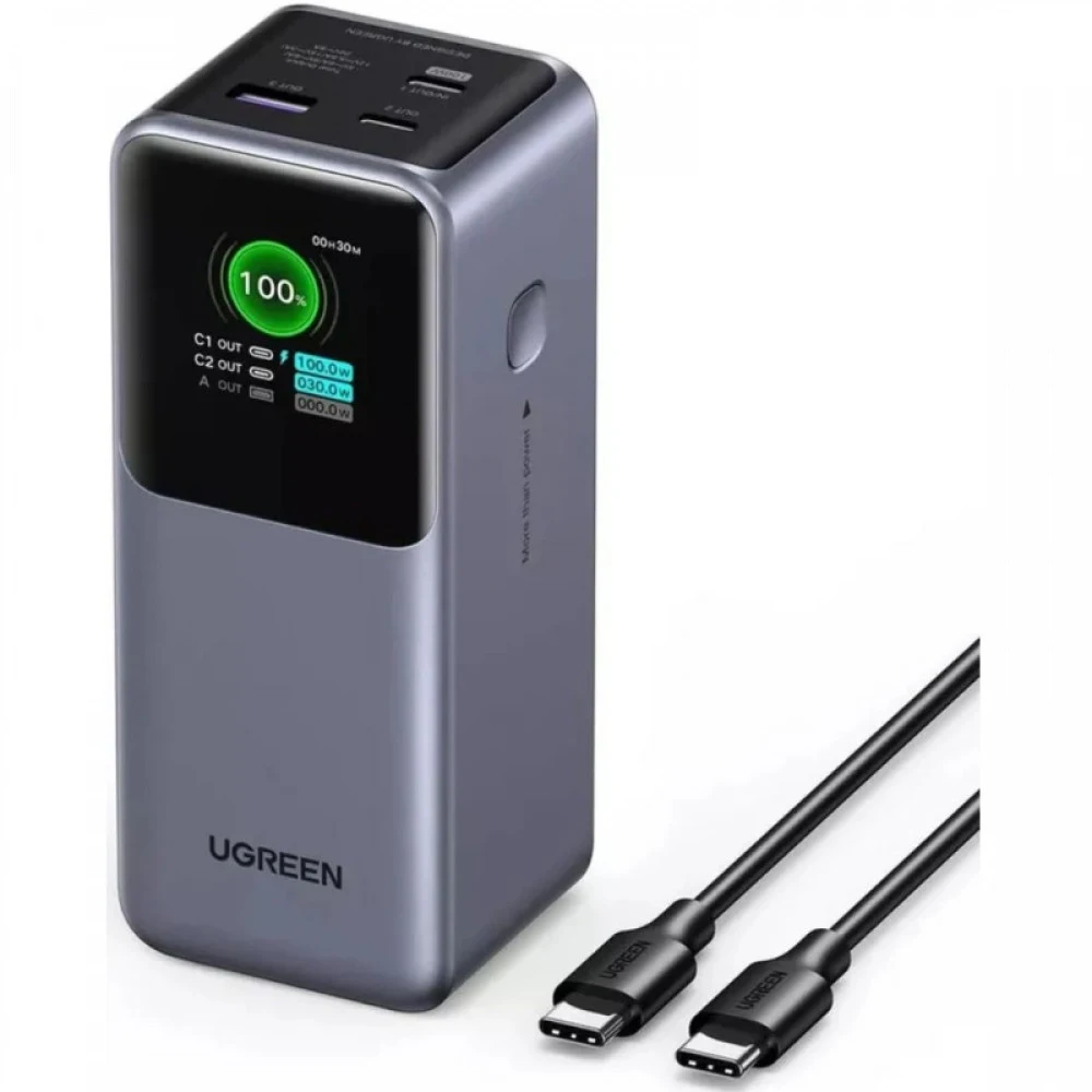 Внешний аккумулятор UGREEN PB721 (35524B) 20000mAh 130W Fast Charging Power Bank. Цвет: серый