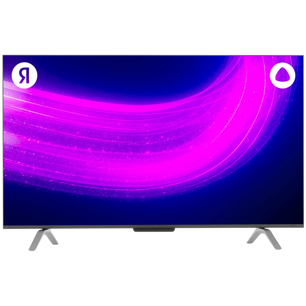 ТВ Станция Про, Яндекс, YNDX-00101, с Алисой 55", QLED, 4K Ultra HD, 60 Гц, 550 (nits), звук 44 Вт, 6 динамиков, YaOS X, RAM 3 GB, Flash 32 GB, 178/178, Wi-Fi, USB 13.0, 12.0, Bluetooth ВТ 5.1, HDMI