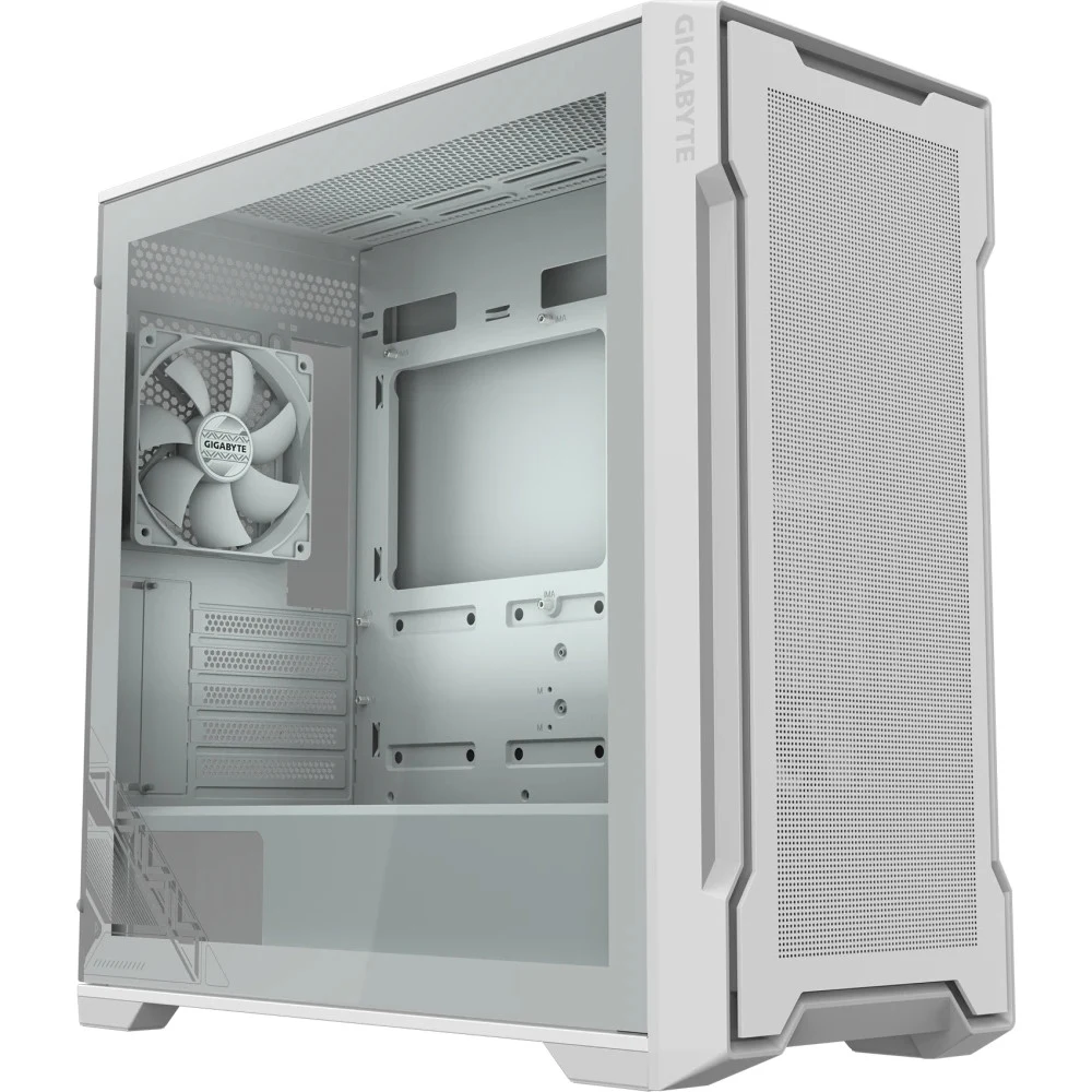 Компьютерный корпус, Gigabyte, C102 GLASS (GB-C102GI) 4719331554842, Micro ATX / Mini ITX, 2*USB3.0, HD-Audio+Mic, 2*Кулер 12см, H450*W210*D450 мм, Без Б/П, Белый