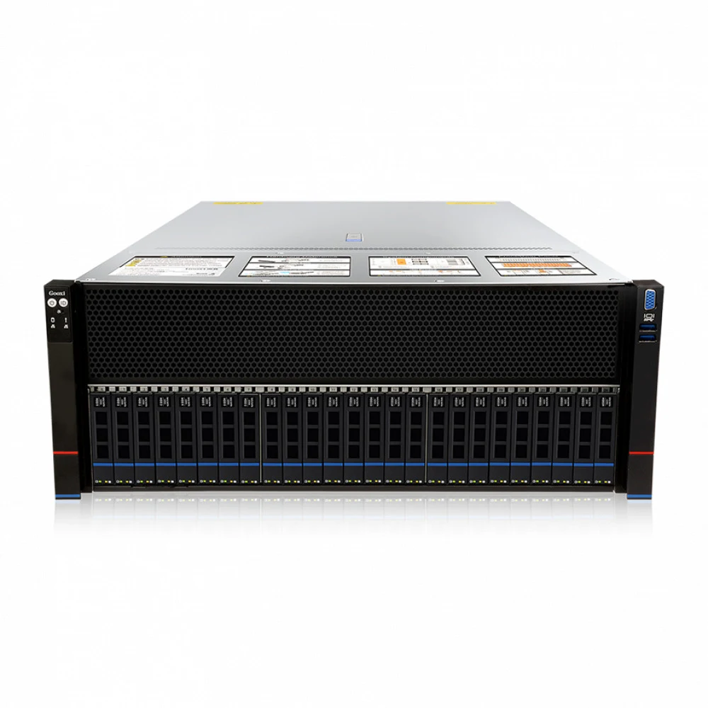 Серверная платформа/ Gooxi SYR4110G-D24R-G5 4U -10 GPU platform based on AMD 9005 , compatible with 9004 4* 2700W PSU, EU power cables, support 24 NVMe, 10*GPU cables for H200, H100, rail kits, OCP