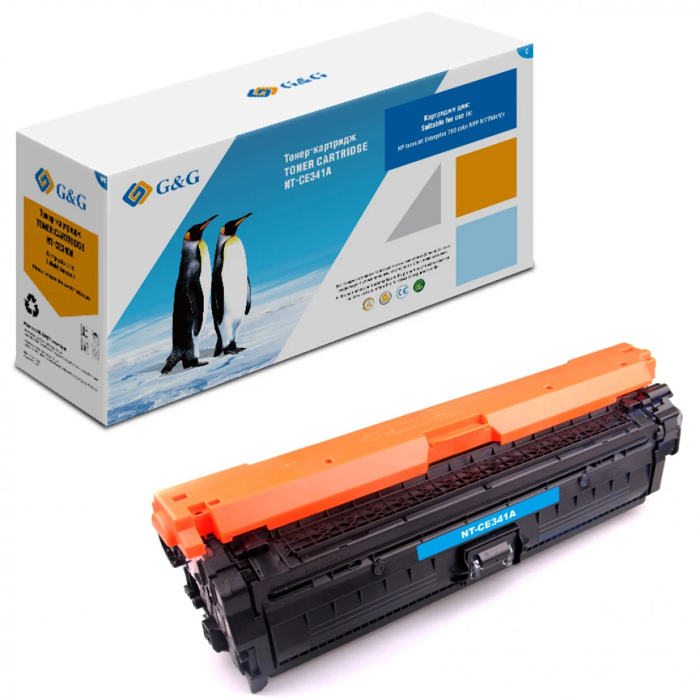 Тонер-картридж G&G GG-CE341A голубой, 15000 стр., для HP Color LaserJet M775