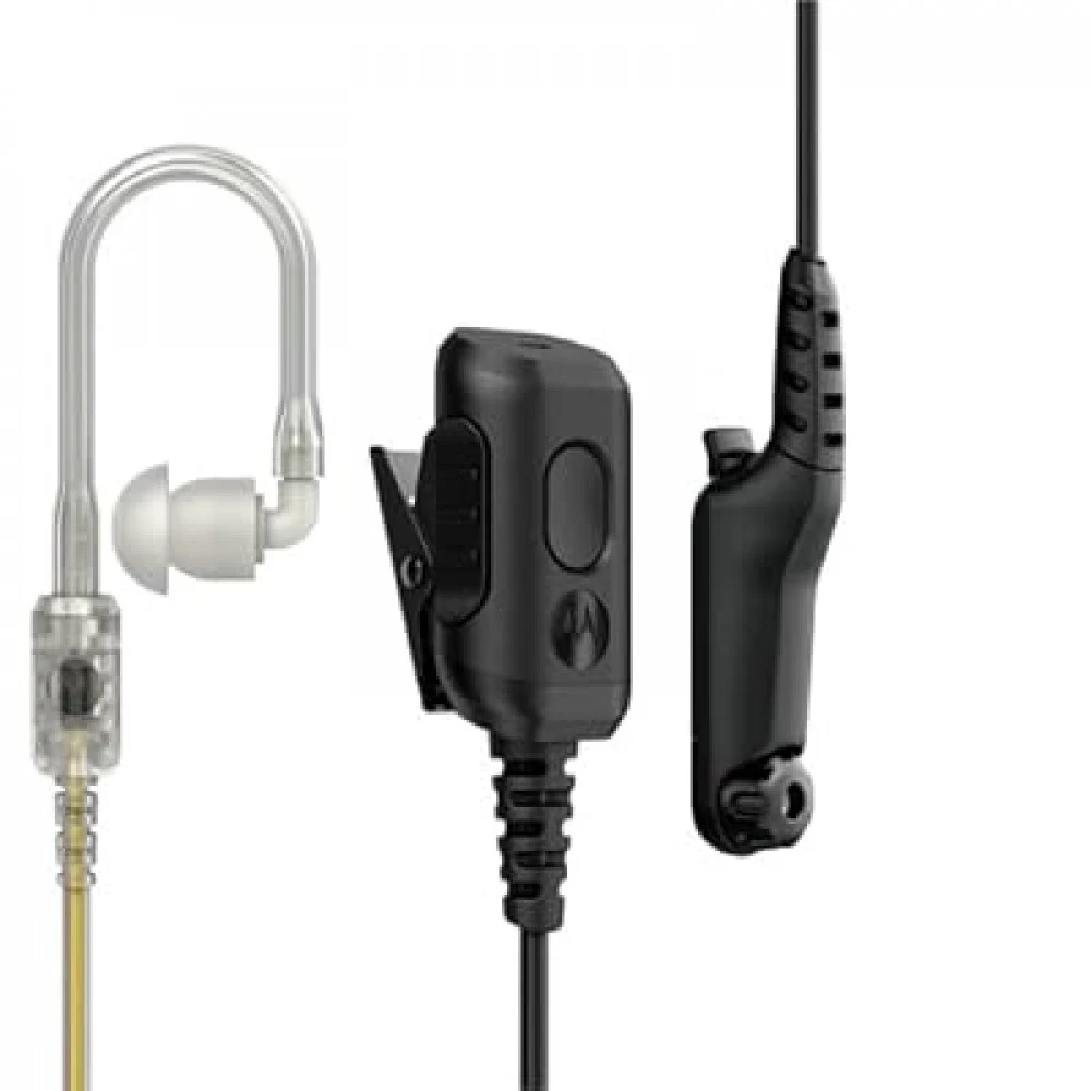 Гарнитура Motorola PMLN8342A скрытоносимая 2-х проводная с акустич.трубой (прозрачная) для р/ст R7, (черная)